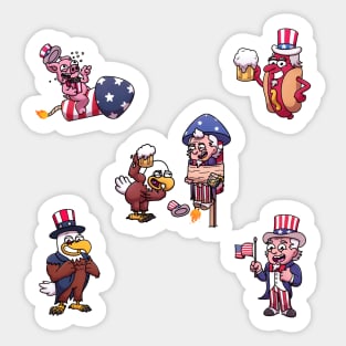 4th Of July Cartoon Sticker Pack Sticker